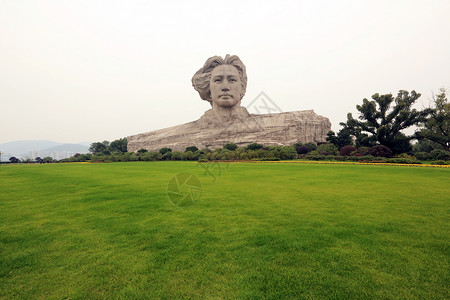 湖南省长沙市橘子洲头青年雕像背景图片