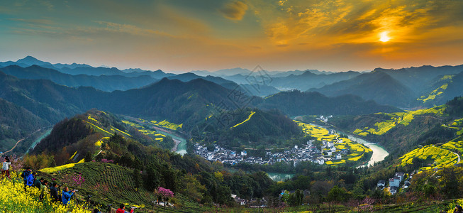 安徽省旅游安徽省黄山市歙县石潭村风光背景