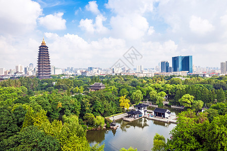 江苏省常州天宁寺公园景观背景图片
