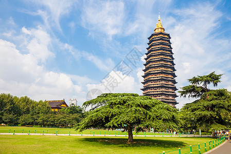 江苏省常州天宁寺公园景观背景图片