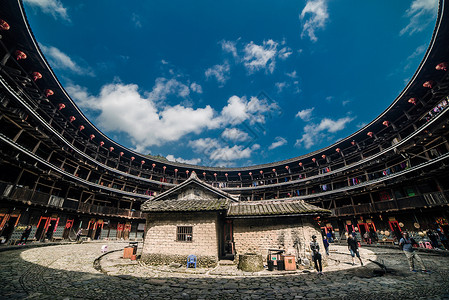 福建省南靖土楼内景高清图片