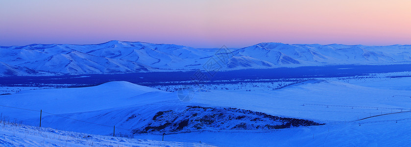 内蒙古呼伦贝尔草原雪景高清图片