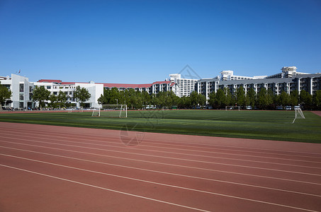 空跑道北京清华大学紫荆体育场背景