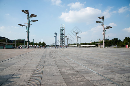 1960年风格北京奥林匹克公园背景
