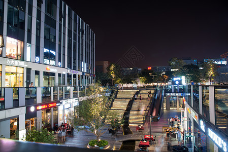 发展海报北京商业街夜景背景