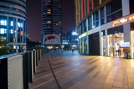 发展海报北京商业街夜景背景