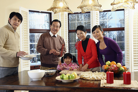 饺子器东方家庭过年背景