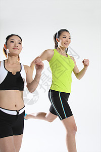 东方青年女子跑步背景图片