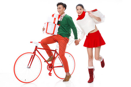 骑自行车的浪漫情侣图片