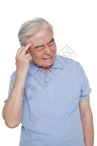 一个头痛的老年男人高清图片