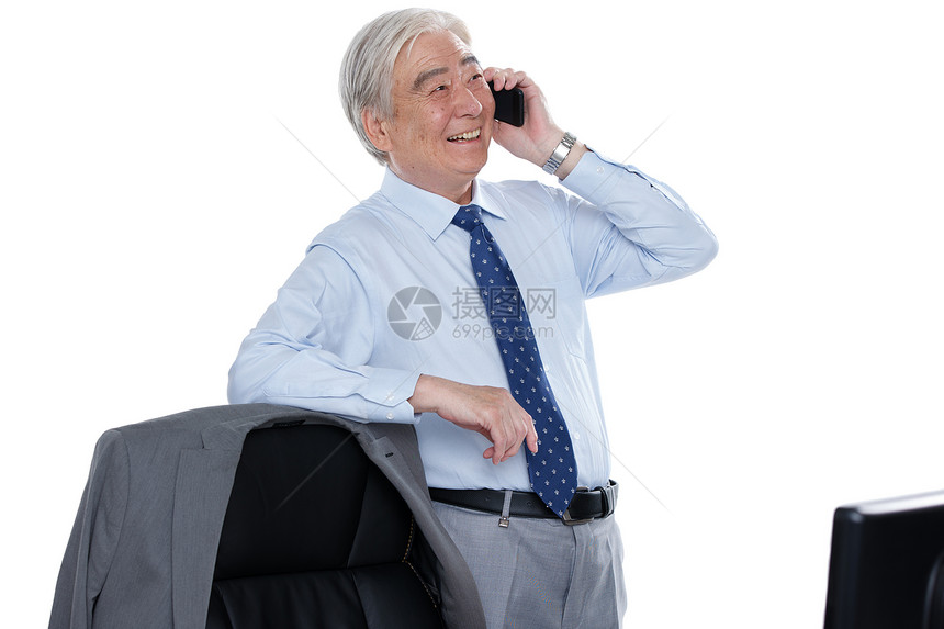 商务老年男人打电话图片
