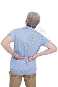 一个老年男人腰部疼痛图片