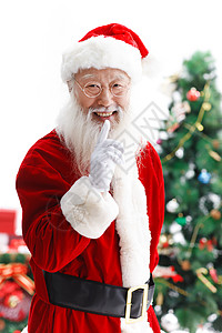 穿着圣诞服的老年男人背景图片
