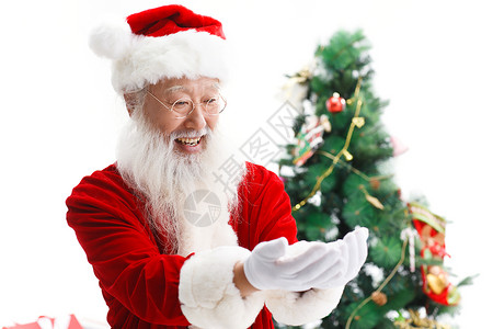 圣诞老人做捧着的手势图片
