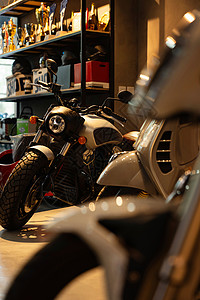 展厅内的摩托车图片