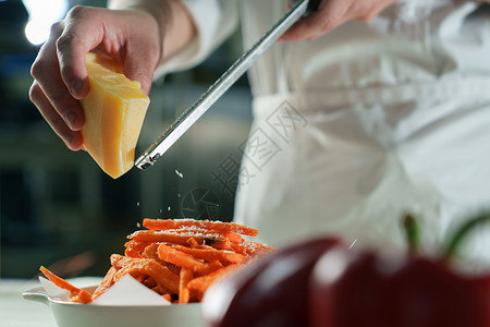 芝士焗红薯厨师准备食材背景