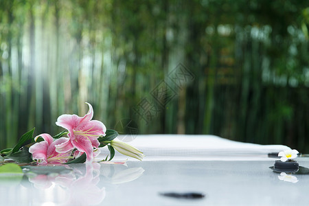 温泉设计百合花背景