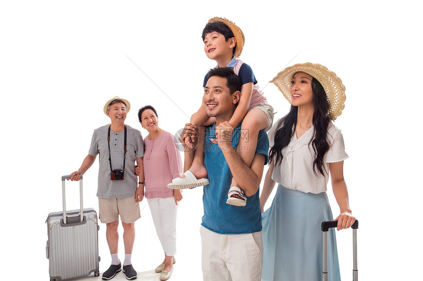 幸福的三代家庭旅行图片