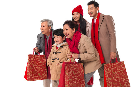 春节盆栽大促销幸福家庭新年购物背景