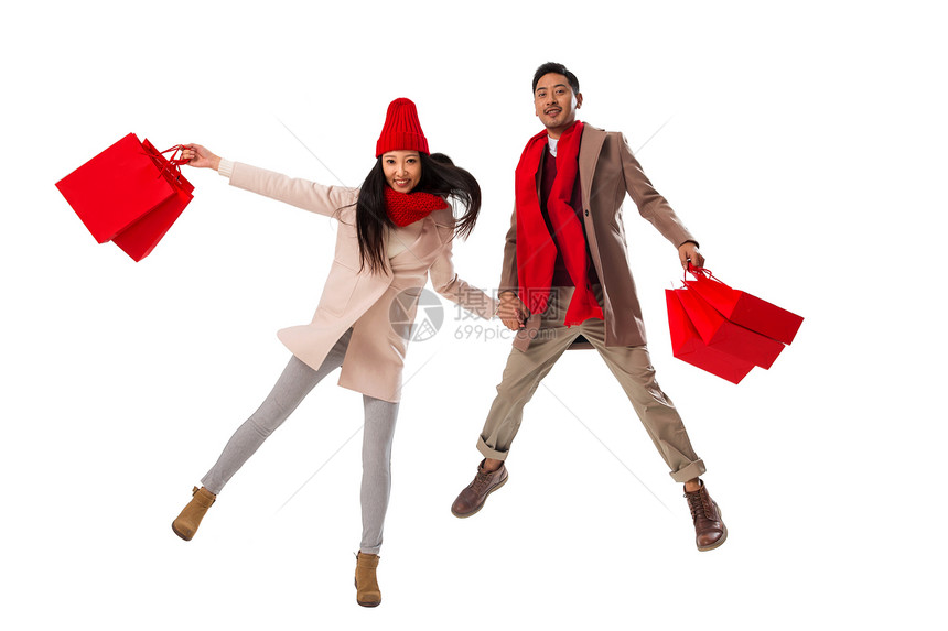 青年夫妇新年购物图片