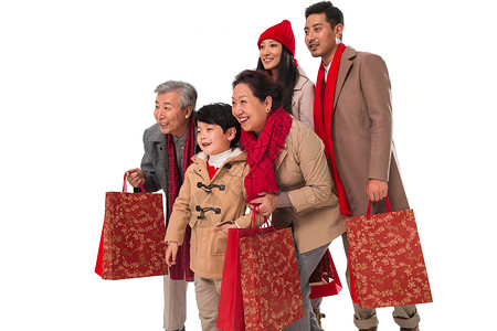 春节盆栽大促销幸福家庭新年购物背景