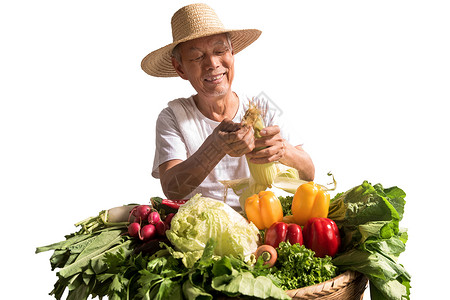 菜农拿着蔬菜图片