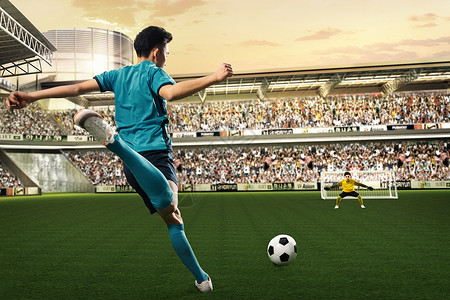 足球数码素材球场上的运动员踢球背景