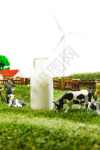 电力创意牛奶牧场背景