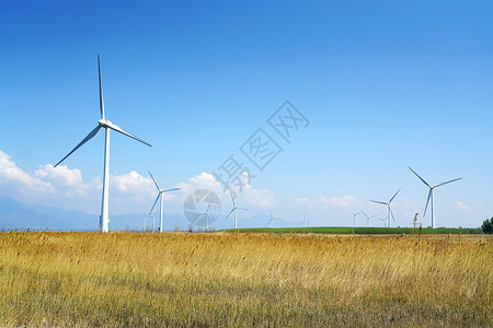 环境 节能 能源 天空风车电力背景