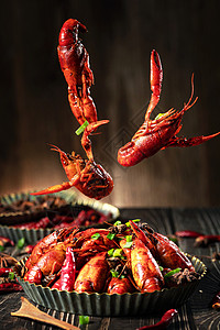 创意小龙虾饮食飞菜高清图片