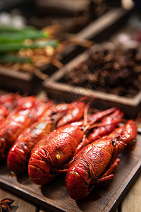 餐饮红色素材中华美食小龙虾背景