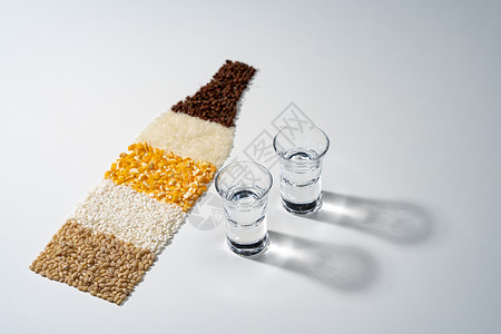 小麦png白色背景的酒杯和粮食背景