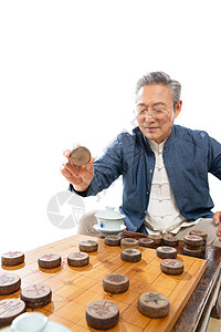 老年人下象棋背景图片