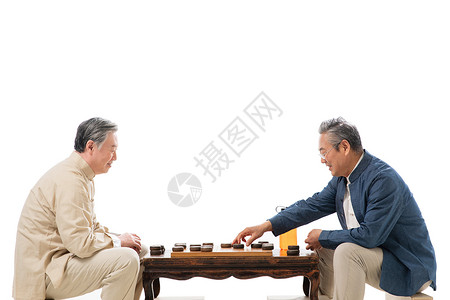 下象棋男人两位老年朋友下象棋背景