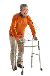 老年人骨质疏松拄着拐杖的老年人背景