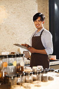 咖啡厅菜单设计咖啡店服务员背景