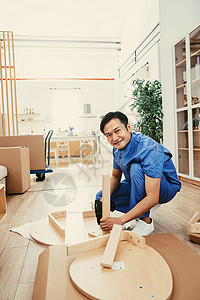 安装方式家装服务人员安装家具背景