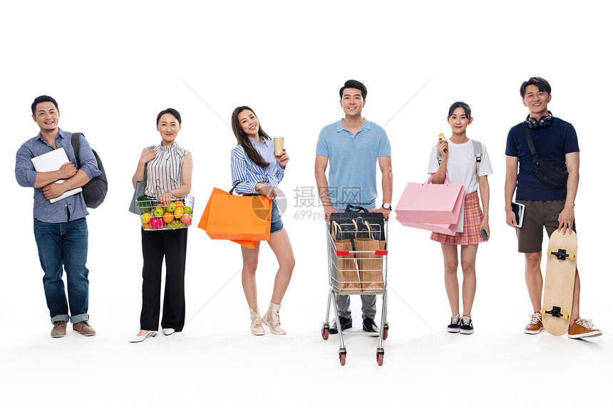 不同年龄购物的人群图片
