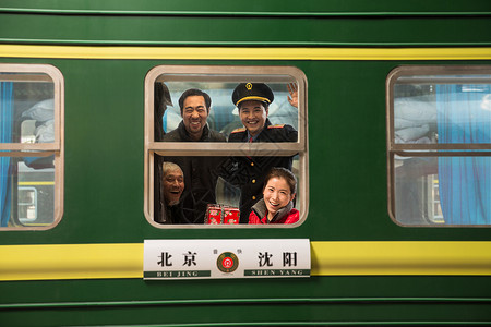 地铁乘务员火车乘务员和旅客背景