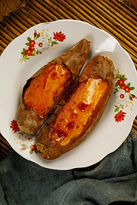 烤红薯制造的特色高清图片