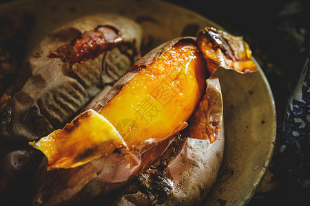 烤红薯制作烧烤素材高清图片