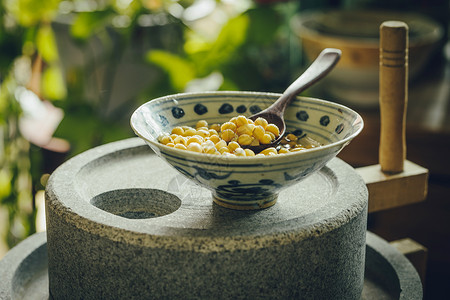 怀旧食物研磨豆浆背景