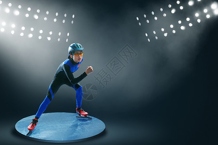 速滑运动员防护运动服高清图片
