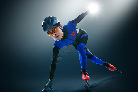 速滑运动员两腿分竞技运动高清图片