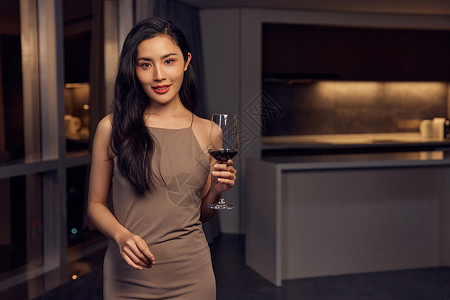 美女酒杯优雅美女参加酒会背景