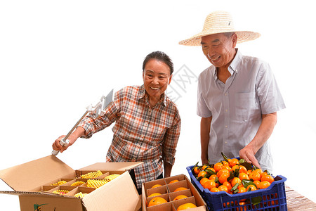 切橙子男人农民在线直播销售农产品背景