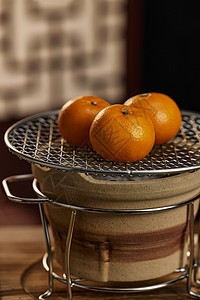 炭火烤橘子背景图片