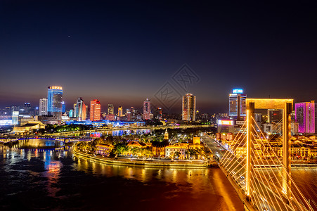航拍宁波三江口两岸cbd建筑背景图片
