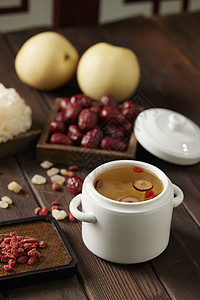 银耳茶精致养生中式美食小吊梨汤背景