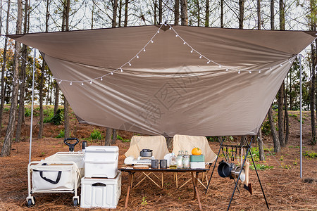 厨具背景图户外露营营地森林露营背景
